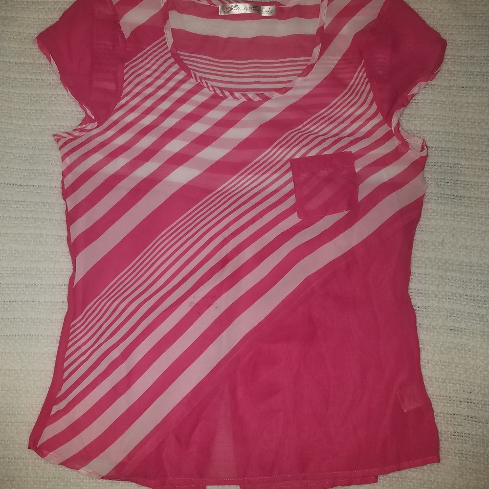 Sheer pink shirt